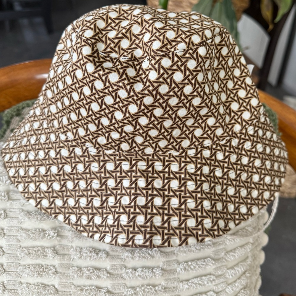 Talbots Brown and Cream Patterned Bucket Hat
